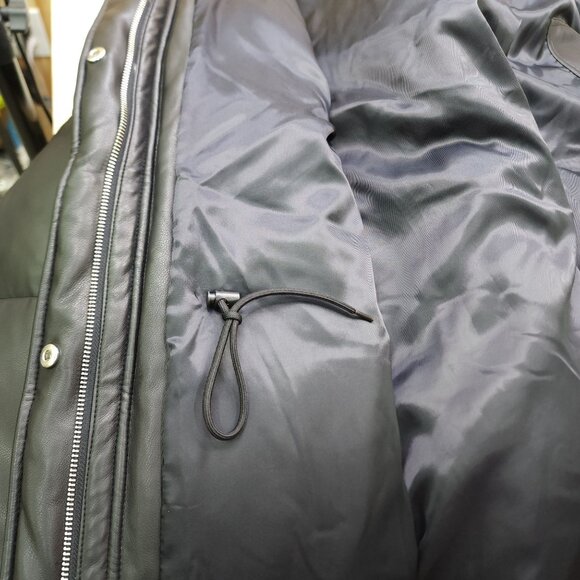 Abercrombie & Fitch Ultra Collection XXL Vegan Leather Coat Jacket 45" Long - Picture 10 of 16